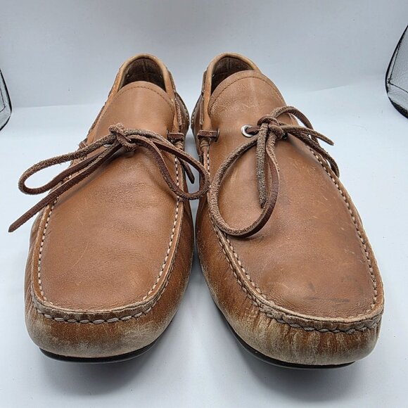 Salvatore Ferragamo Mens Size 12 Brown Leather Driving Loafer Shoes ZM02669